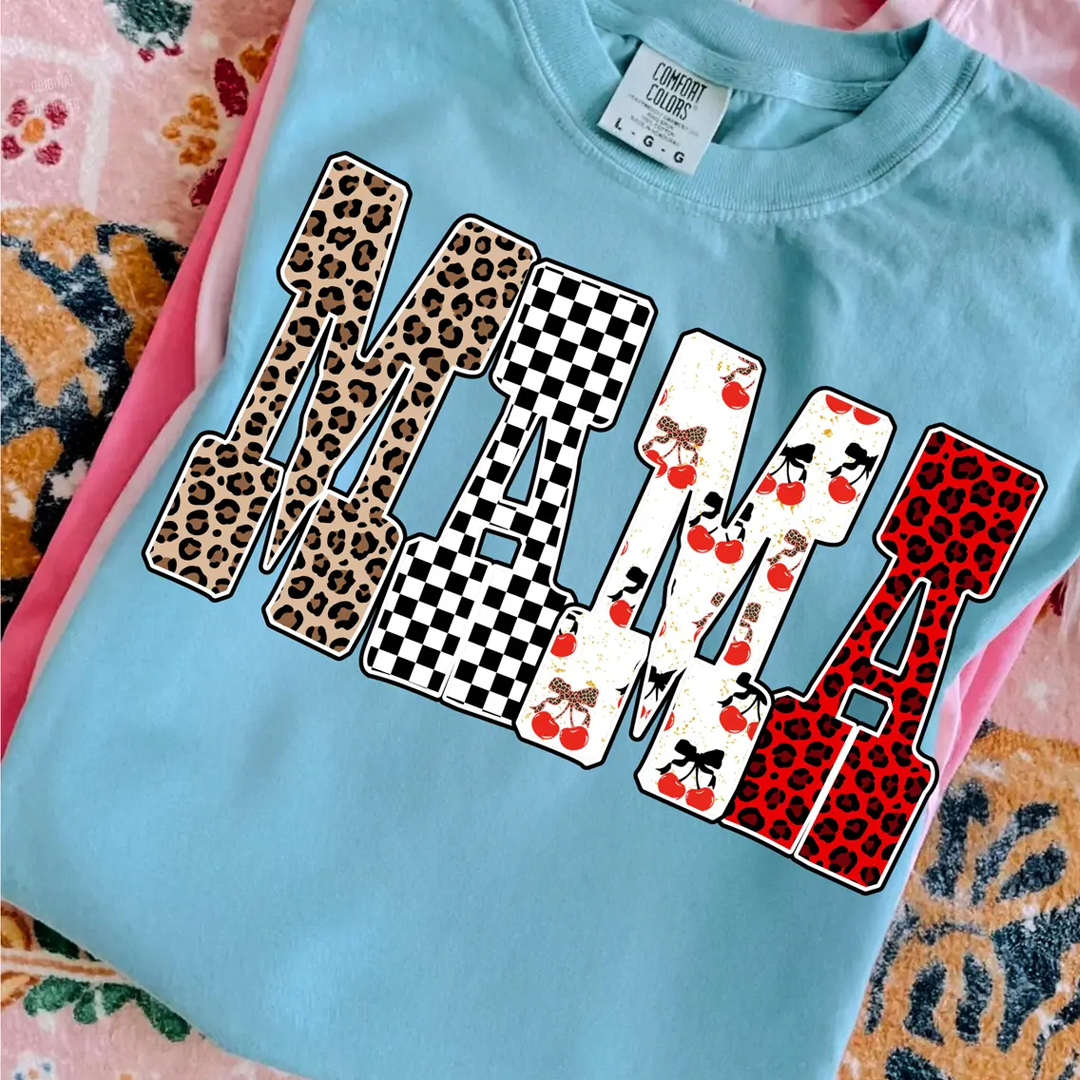 Trendy Mama Mini Nana Leopard Checker Cherry Letters Personalized