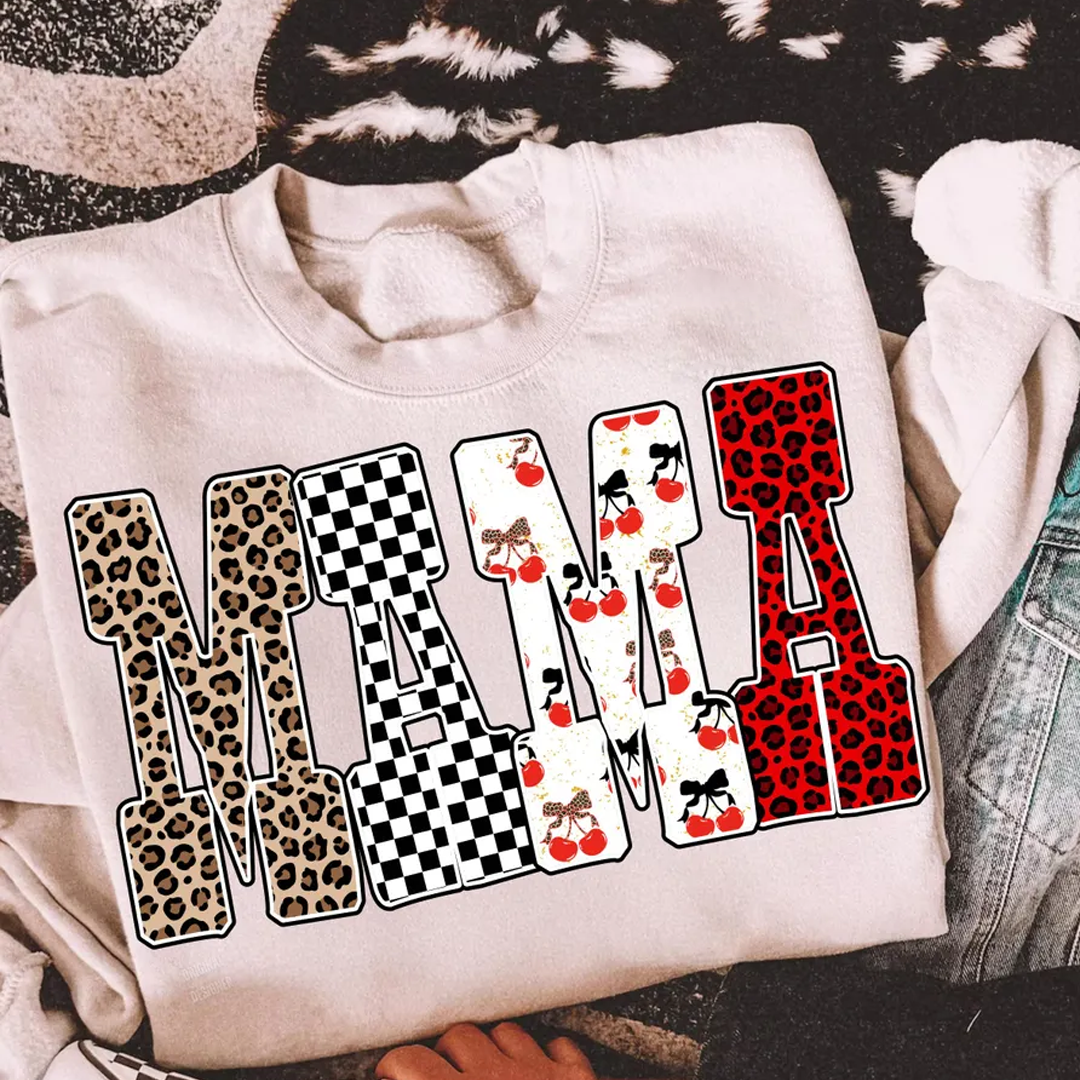 Trendy Mama Mini Nana Leopard Checker Cherry Letters Personalized
