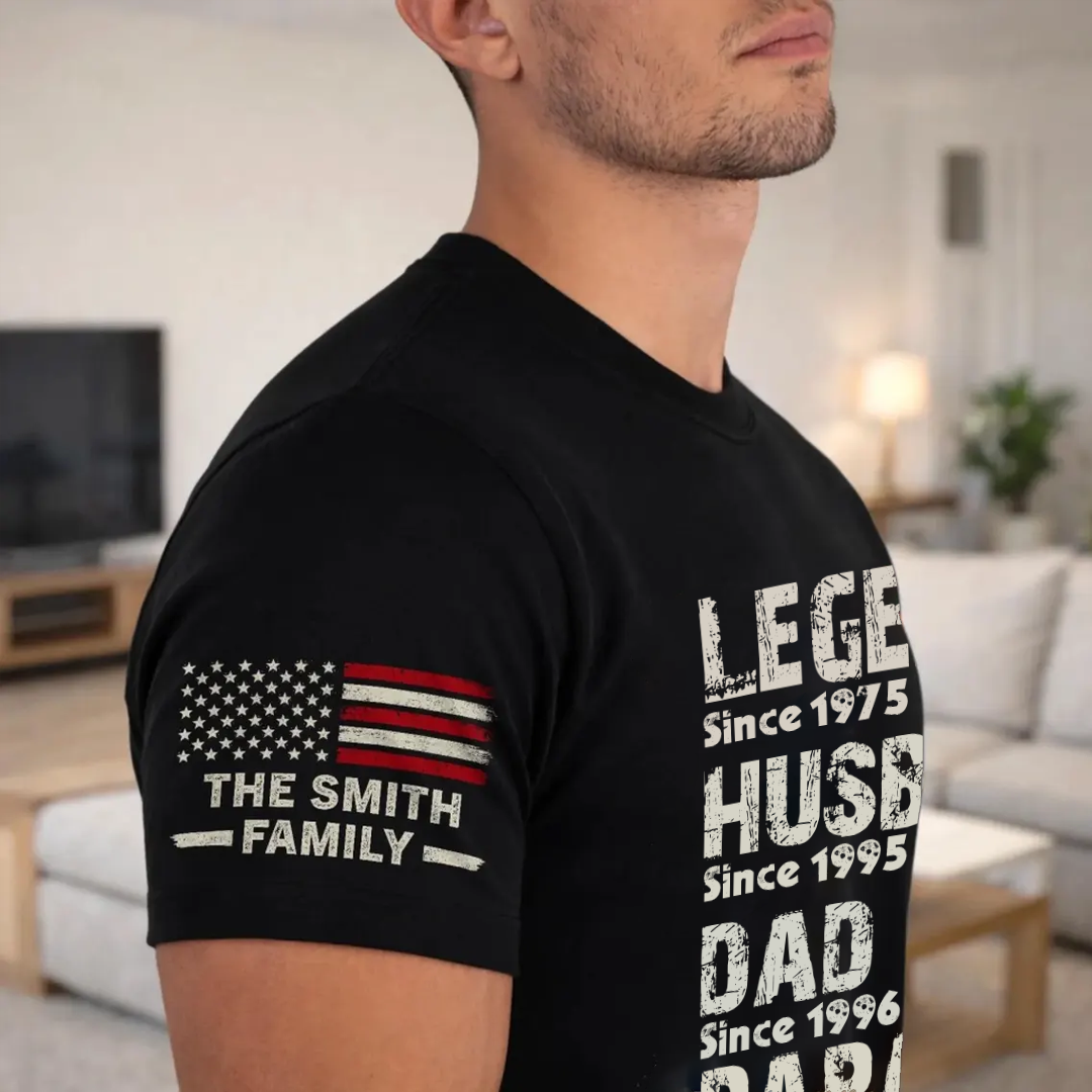 Legend Husband Dad Grandpa Personalize Family Custom Name T-Shirt
