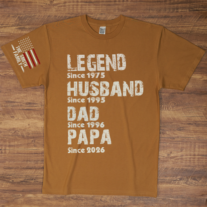 Legend Husband Dad Grandpa Personalize Family Custom Name T-Shirt