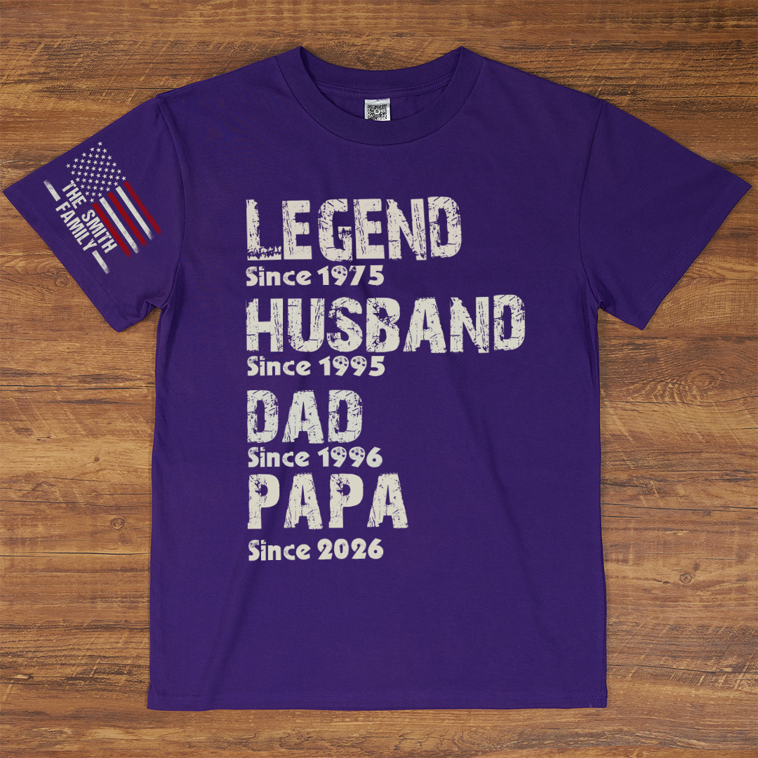 Legend Husband Dad Grandpa Personalize Family Custom Name T-Shirt