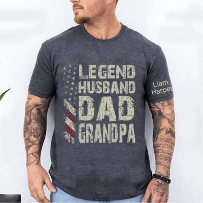 Legend Husband Dad Grandpa And Grandkids Custom Name, Gift Father's Day T-Shirt