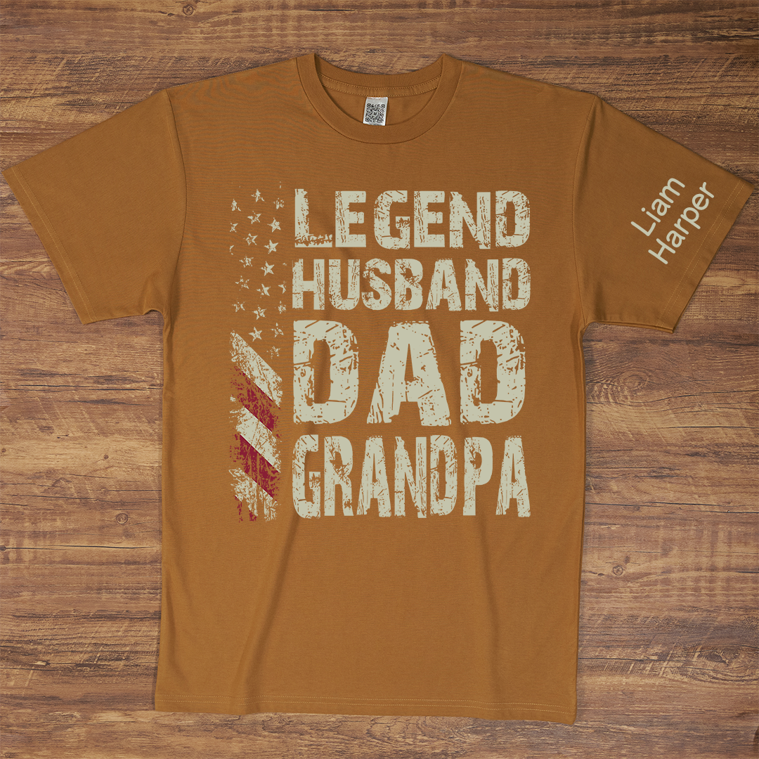 Legend Husband Dad Grandpa And Grandkids Custom Name, Gift Father's Day T-Shirt