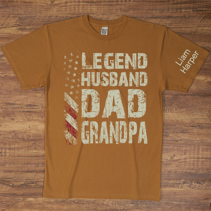 Legend Husband Dad Grandpa And Grandkids Custom Name, Gift Father's Day T-Shirt