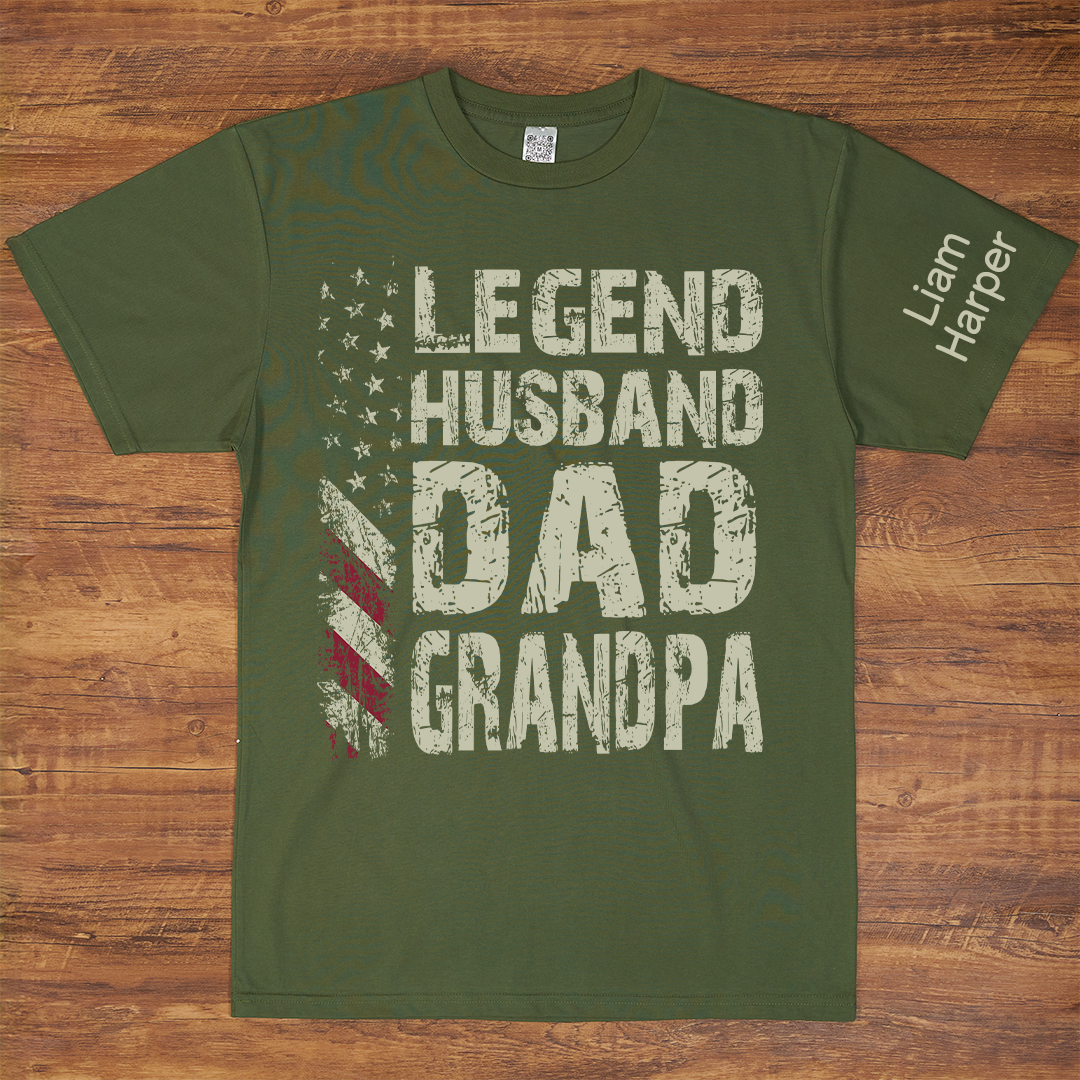 Legend Husband Dad Grandpa And Grandkids Custom Name, Gift Father's Day T-Shirt