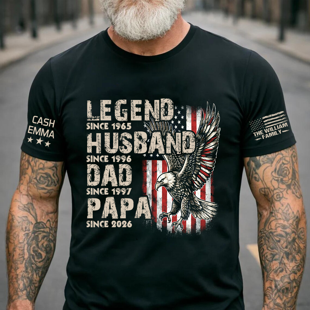 Legend Husband Dad Papa Family Personalized Gift Fathers Day T-shirt