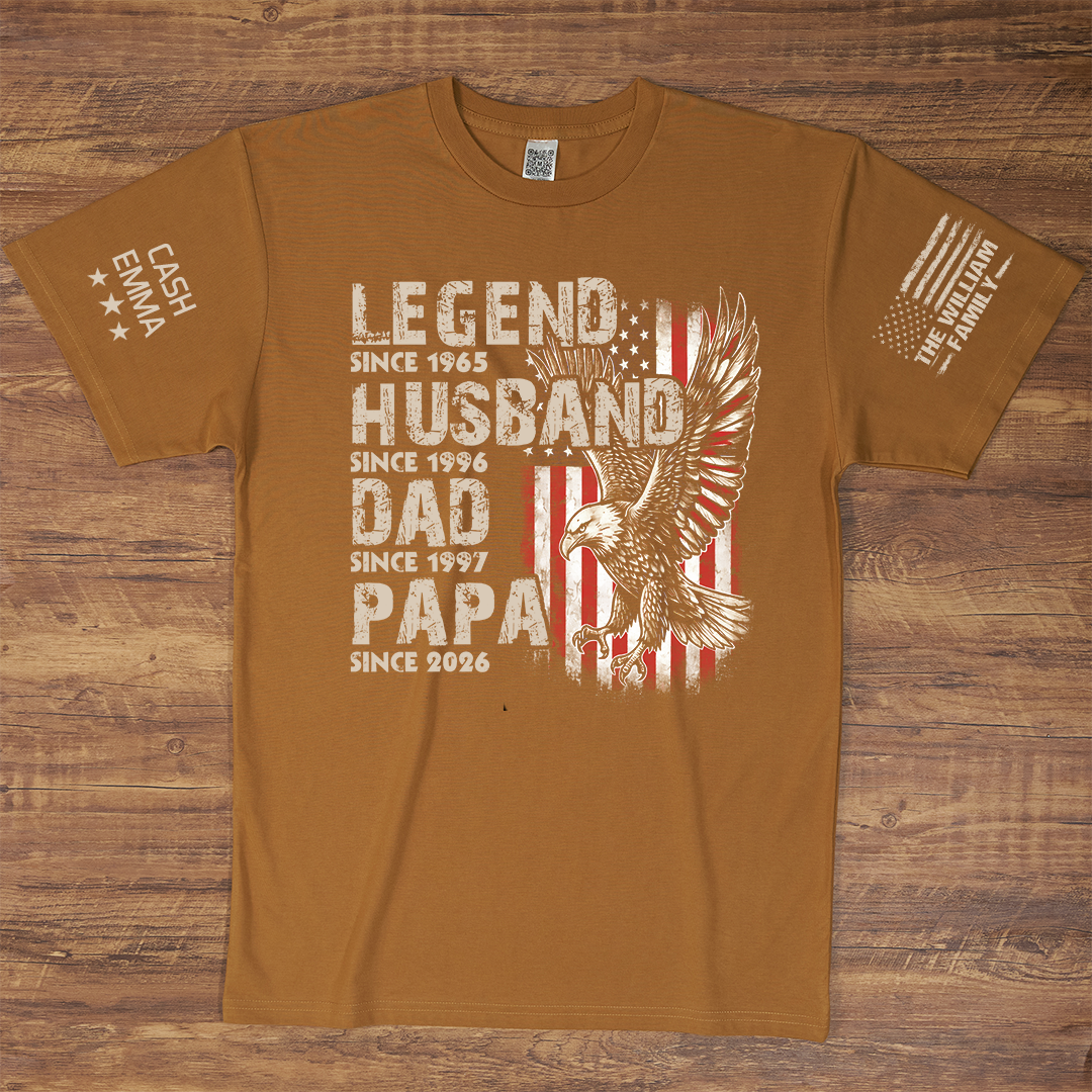 Legend Husband Dad Papa Family Personalized Gift Fathers Day T-shirt