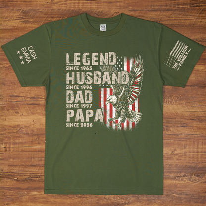 Legend Husband Dad Papa Family Personalized Gift Fathers Day T-shirt