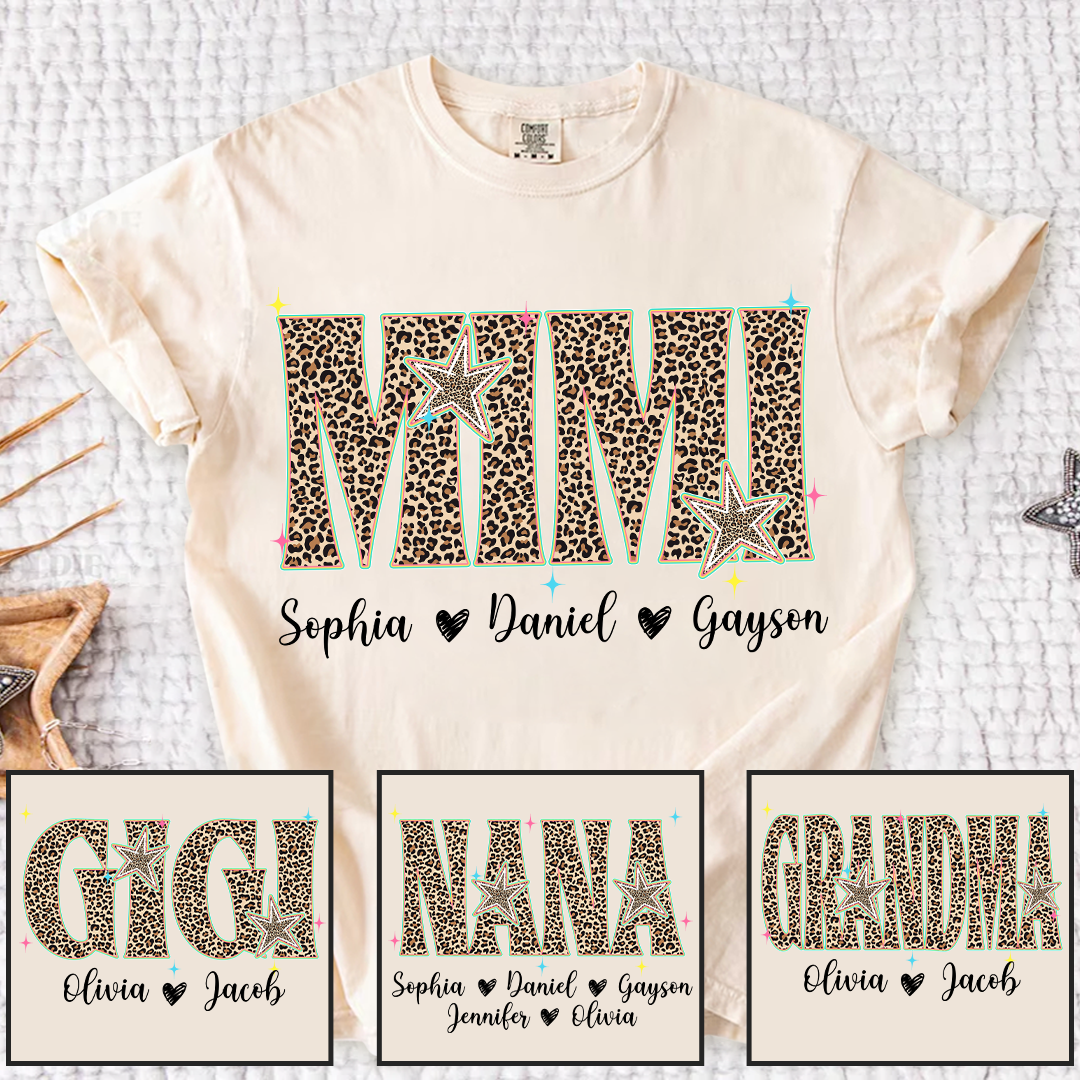 Comfort Colors® T-shirt Leopard Salty Mimi, Trendy Summer Mimi and Grandkids