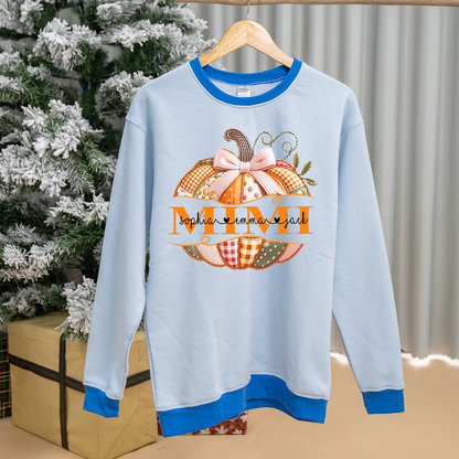 Mimi Pumpkin with Grandkids Names – Fall Gift for Grandma Sweatshirt Mix