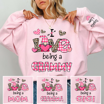 Personalized I Love Being a Grammy Sweatshirt with Children Names, Valentine Inspired Family Clothing