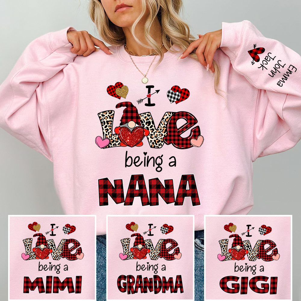 I Love Being A Nana Sweatshirt – Personalized Nana Shirt With Grandkids Names