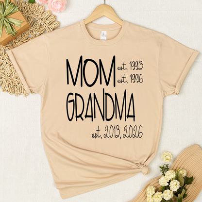 Grandma Grammy Nana Est Personalized T-Shirt