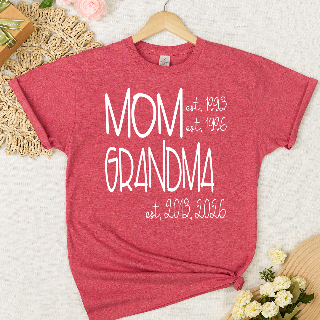 Grandma Grammy Nana Est Personalized T-Shirt