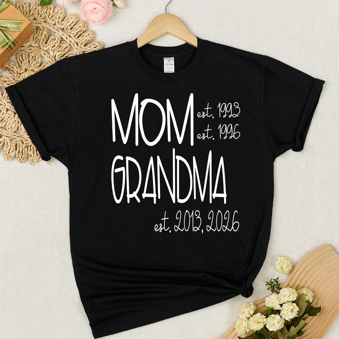 Grandma Grammy Nana Est Personalized T-Shirt