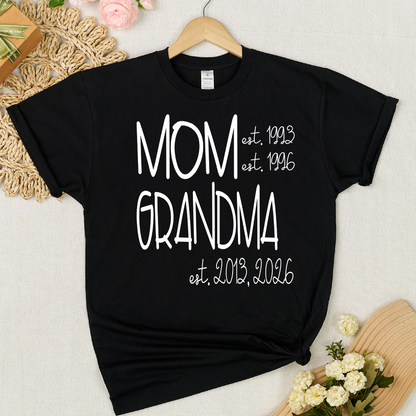 Grandma Grammy Nana Est Personalized T-Shirt