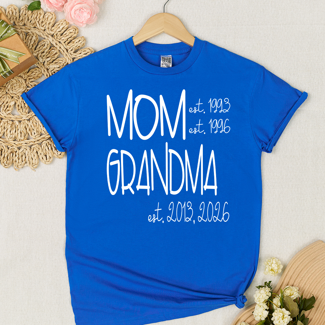 Grandma Grammy Nana Est Personalized T-Shirt