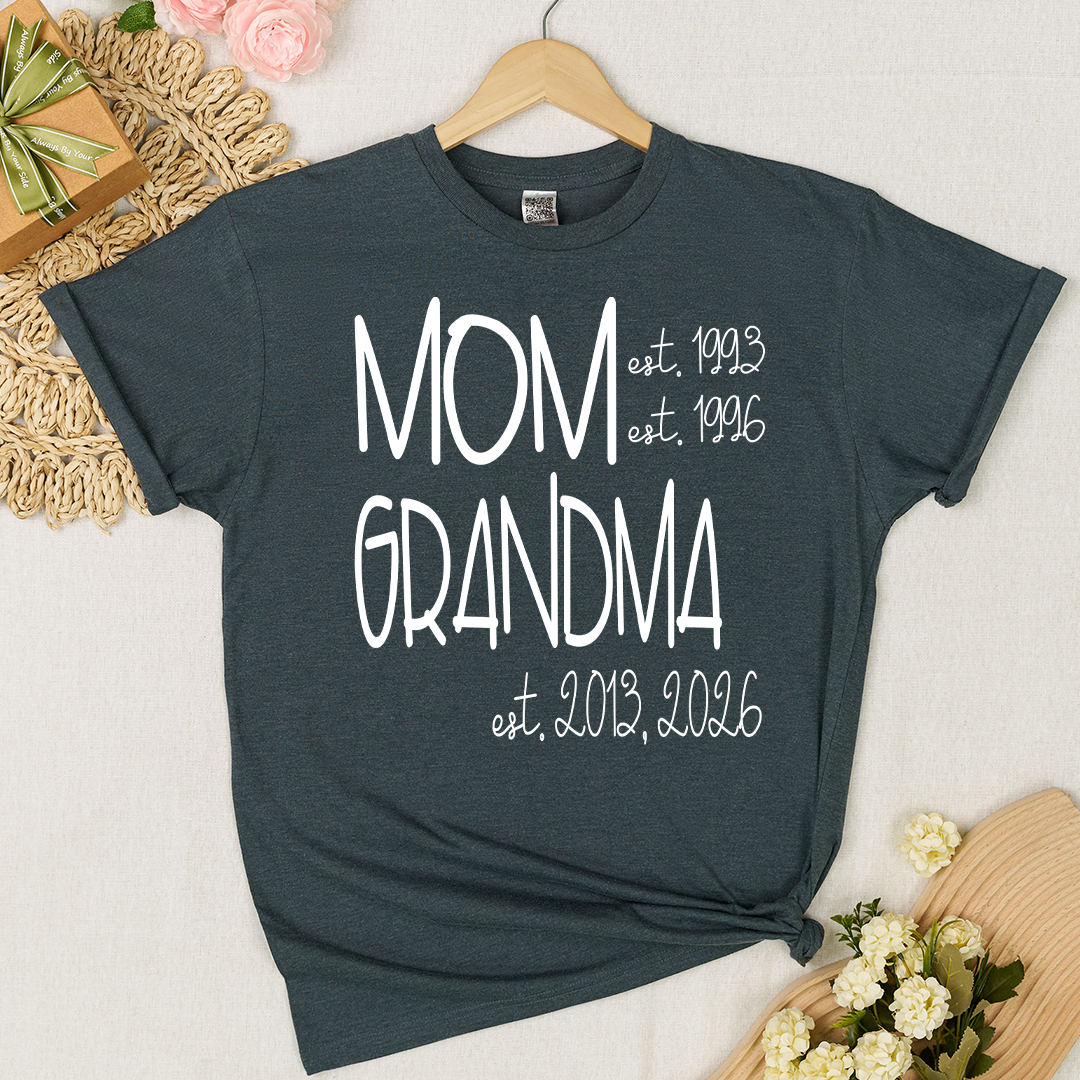 Grandma Grammy Nana Est Personalized T-Shirt