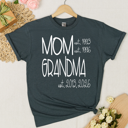 Grandma Grammy Nana Est Personalized T-Shirt