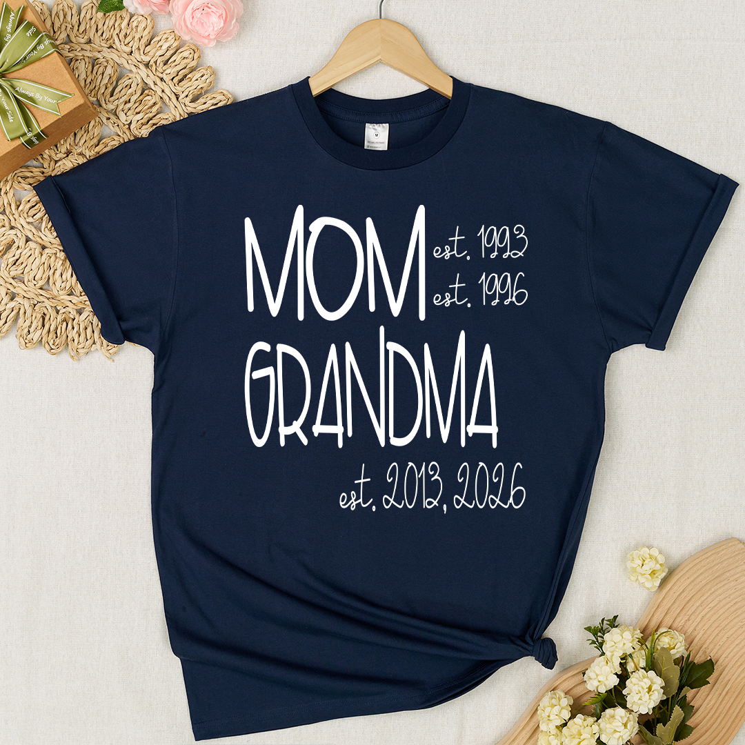 Grandma Grammy Nana Est Personalized T-Shirt