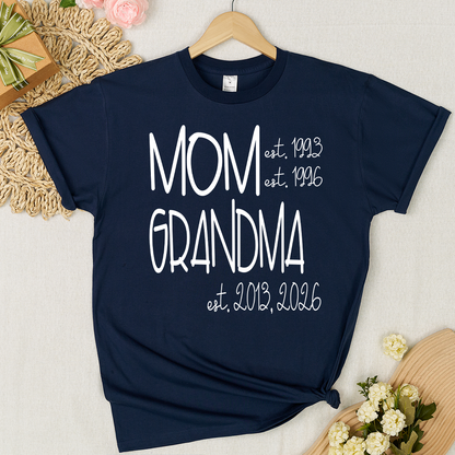 Grandma Grammy Nana Est Personalized T-Shirt