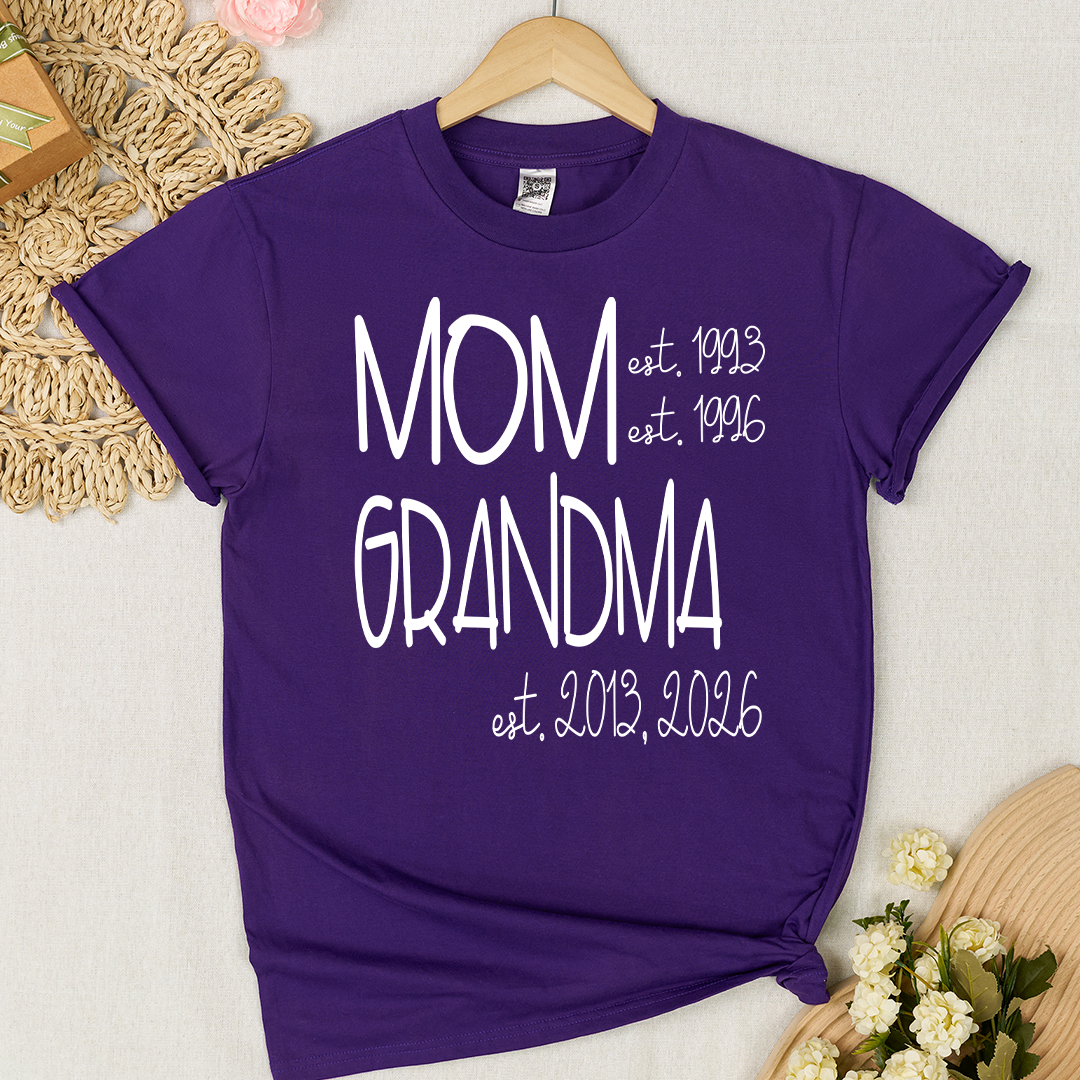 Grandma Grammy Nana Est Personalized T-Shirt