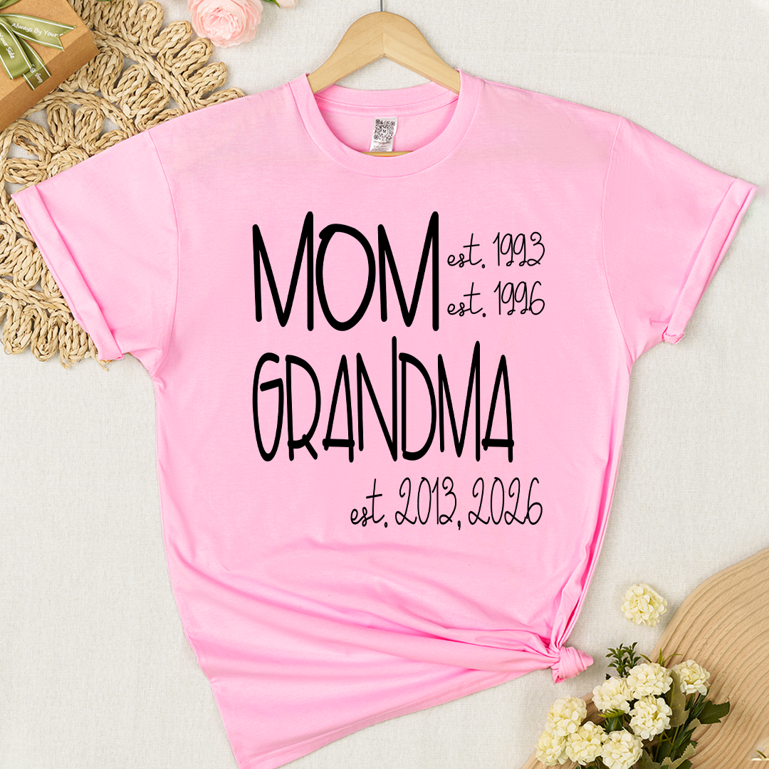 Grandma Grammy Nana Est Personalized T-Shirt