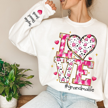 Love Grandma Life And Grandkids Valentine Sweatshirt