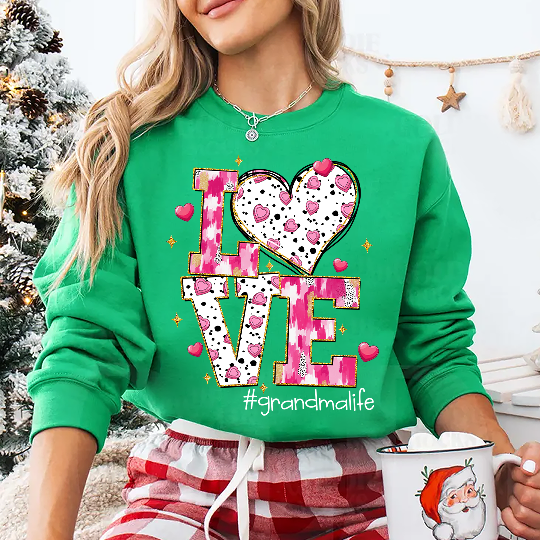 Love Grandma Life And Grandkids Valentine Sweatshirt