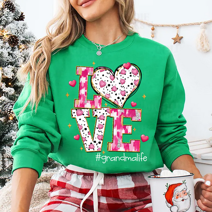 Love Grandma Life And Grandkids Valentine Sweatshirt