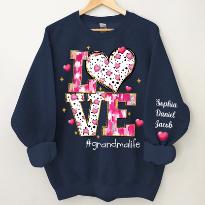 Love Grandma Life And Grandkids Valentine Sweatshirt