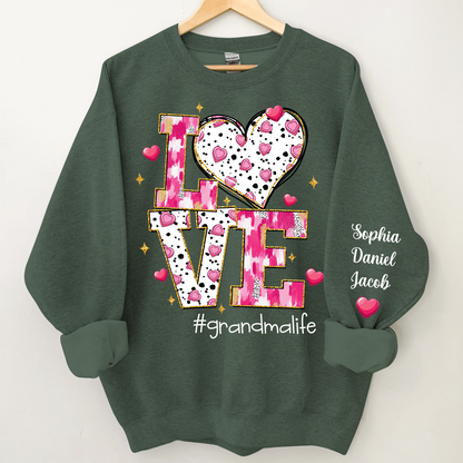 Love Grandma Life And Grandkids Valentine Sweatshirt