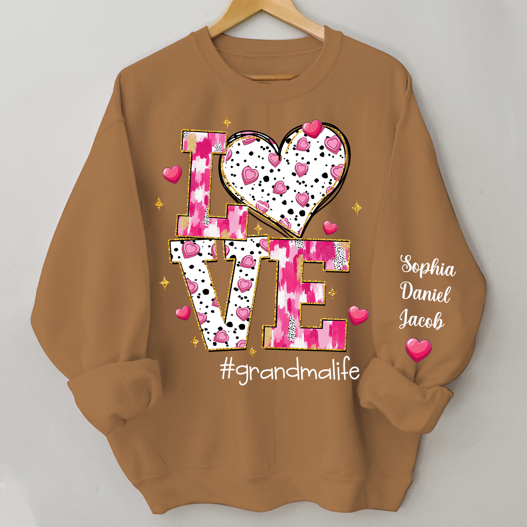 Love Grandma Life And Grandkids Valentine Sweatshirt