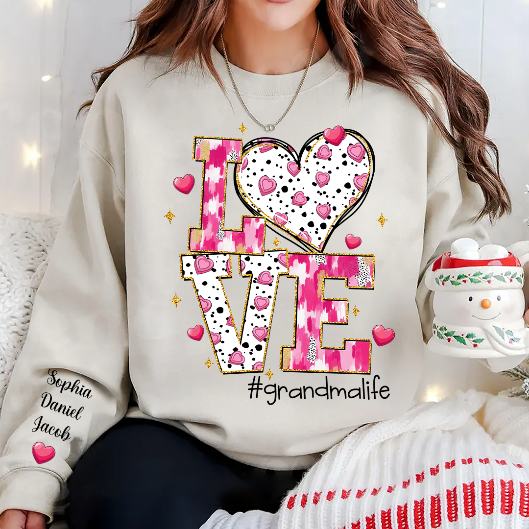 Love Grandma Life And Grandkids Valentine Sweatshirt
