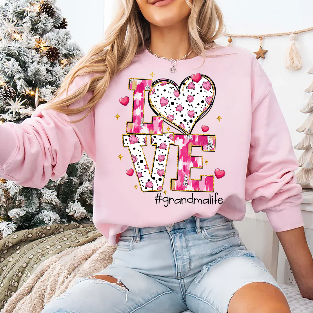 Love Grandma Life And Grandkids Valentine Sweatshirt