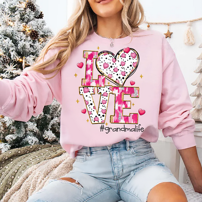 Love Grandma Life And Grandkids Valentine Sweatshirt