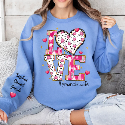 Love Grandma Life And Grandkids Valentine Sweatshirt