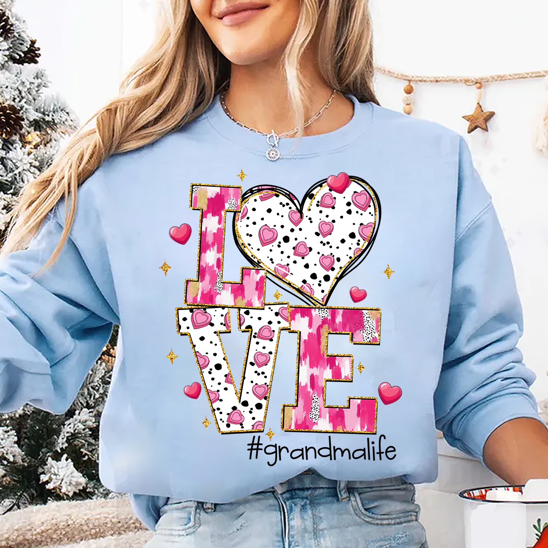 Love Grandma Life And Grandkids Valentine Sweatshirt