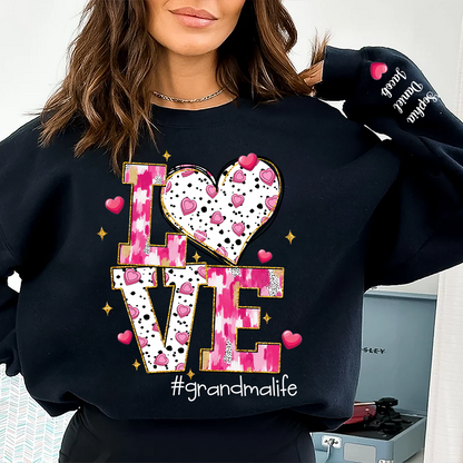 Love Grandma Life And Grandkids Valentine Sweatshirt