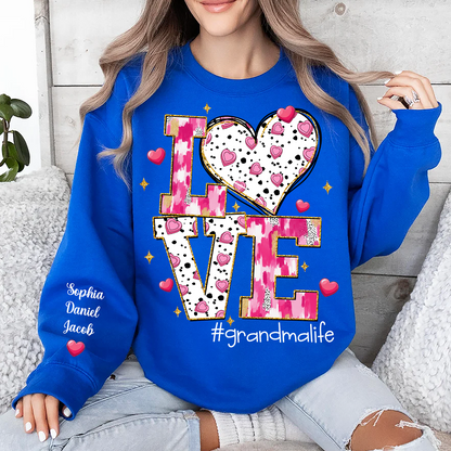 Love Grandma Life And Grandkids Valentine Sweatshirt