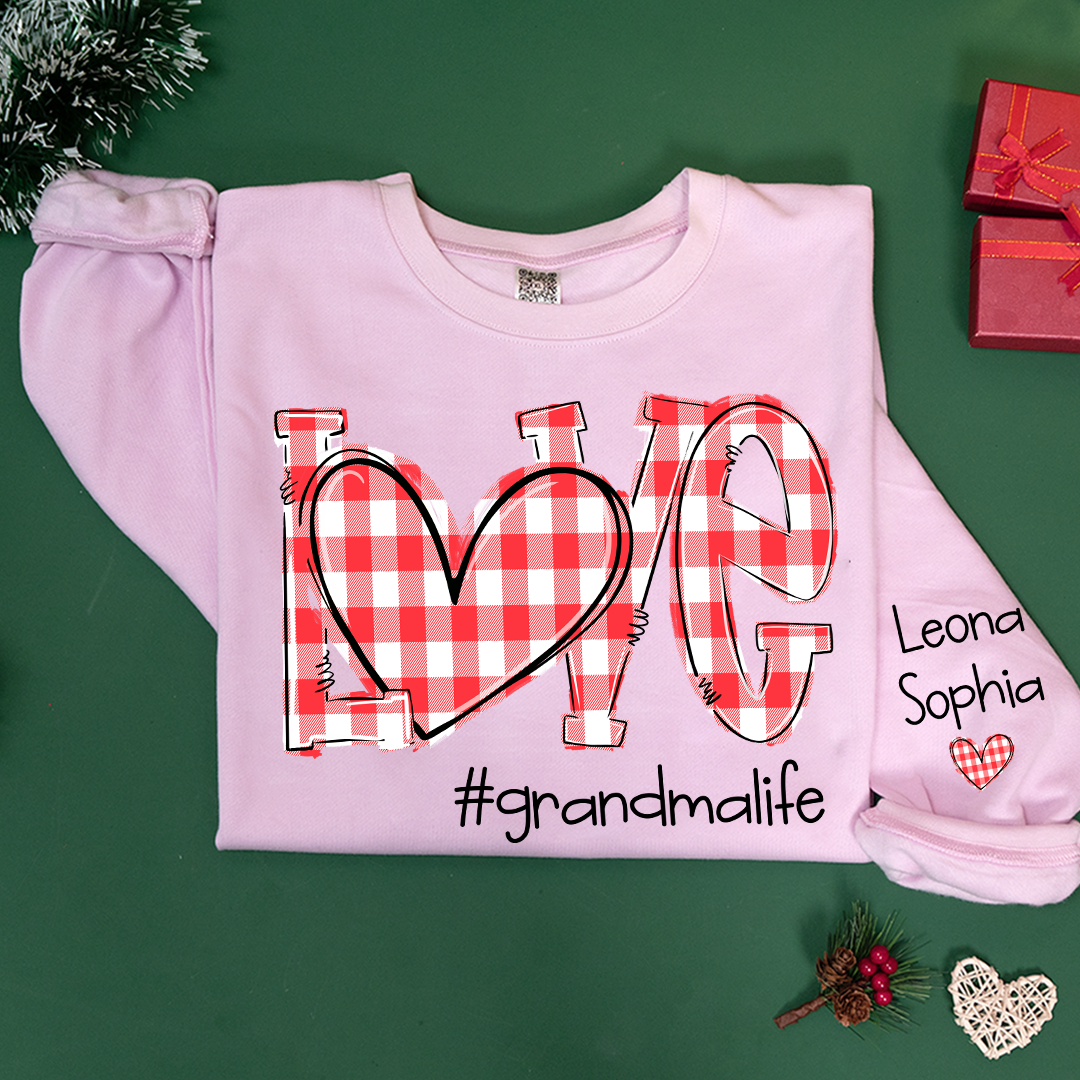 Love Grandma Life And Grandkids Best Chrirstmas Gift Sweatshirt