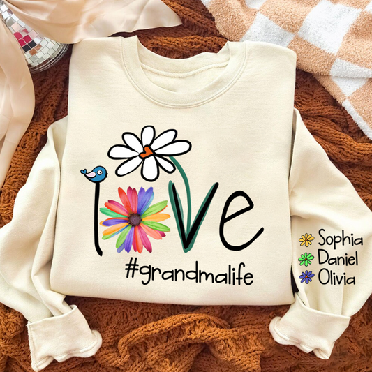Personalized Love Grandma Life Flower CTH01 Sweatshirt