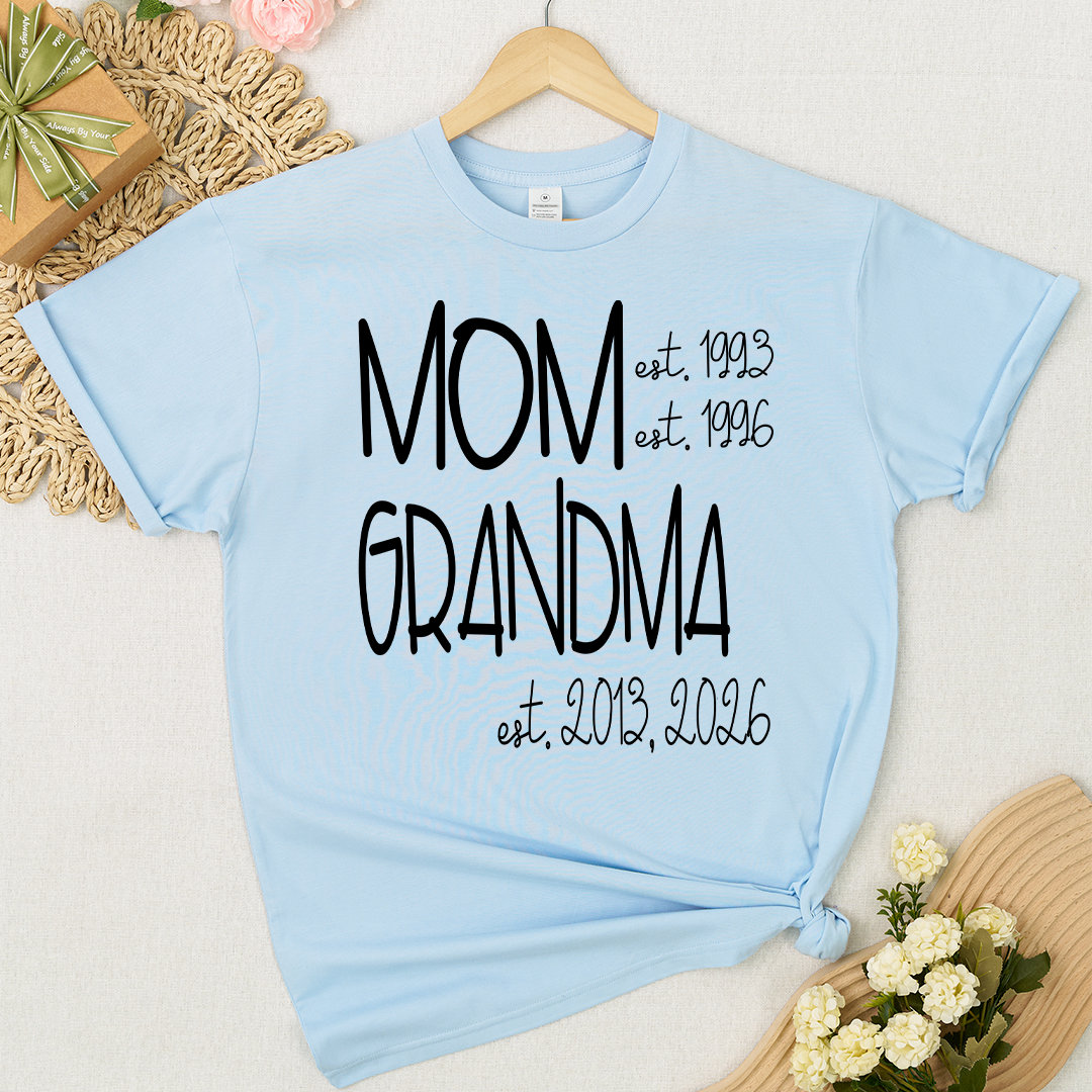 Grandma Grammy Nana Est Personalized T-Shirt