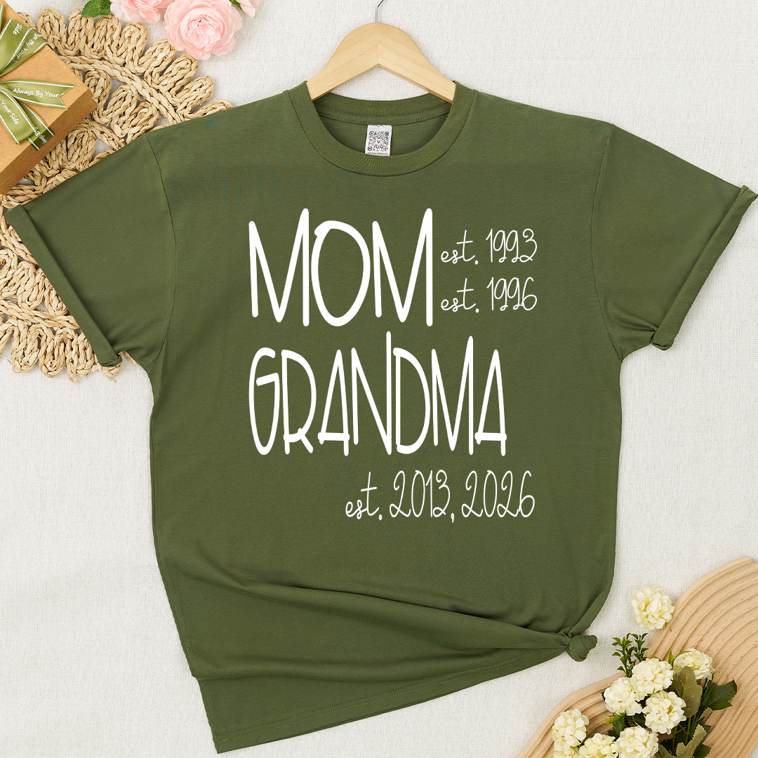 Grandma Grammy Nana Est Personalized T-Shirt