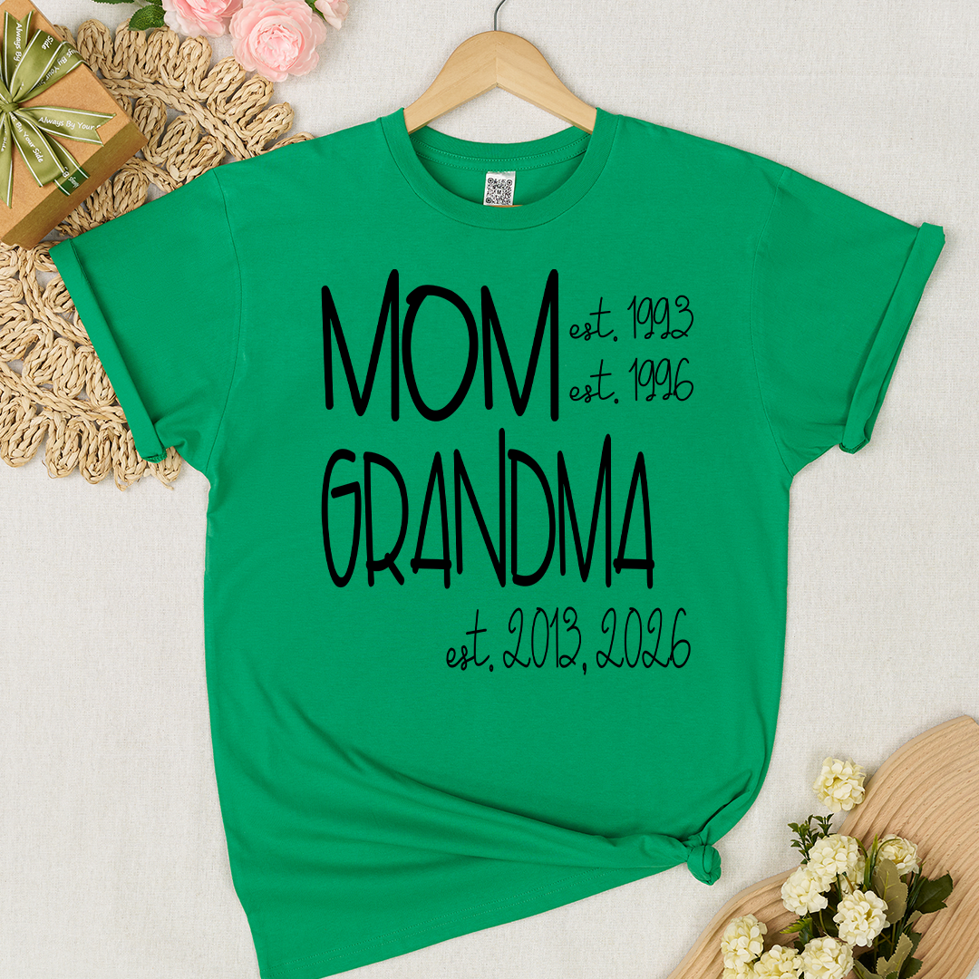 Grandma Grammy Nana Est Personalized T-Shirt