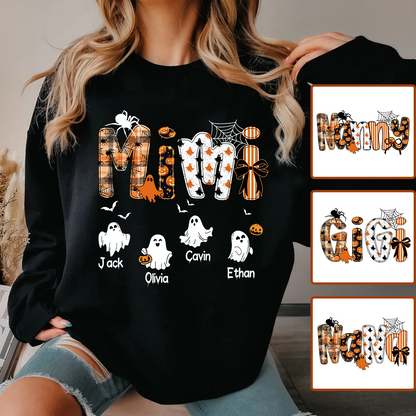 Halloween Mimi Spooky Custom Mimi And Grandkids Shirt