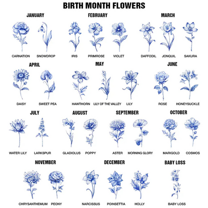 Grow An Old Friend Toile Birth Flower - Personalized Circle