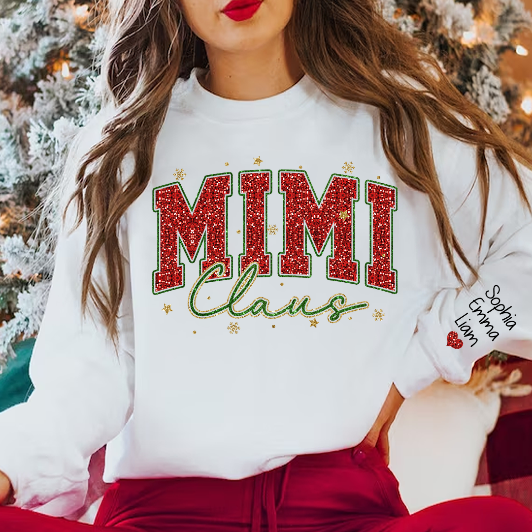 Personalized Mimi Claus Christmas And Kids 2024 Sweatshirt