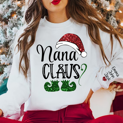 Personalized Nana Claus And Kids Sweatshirt