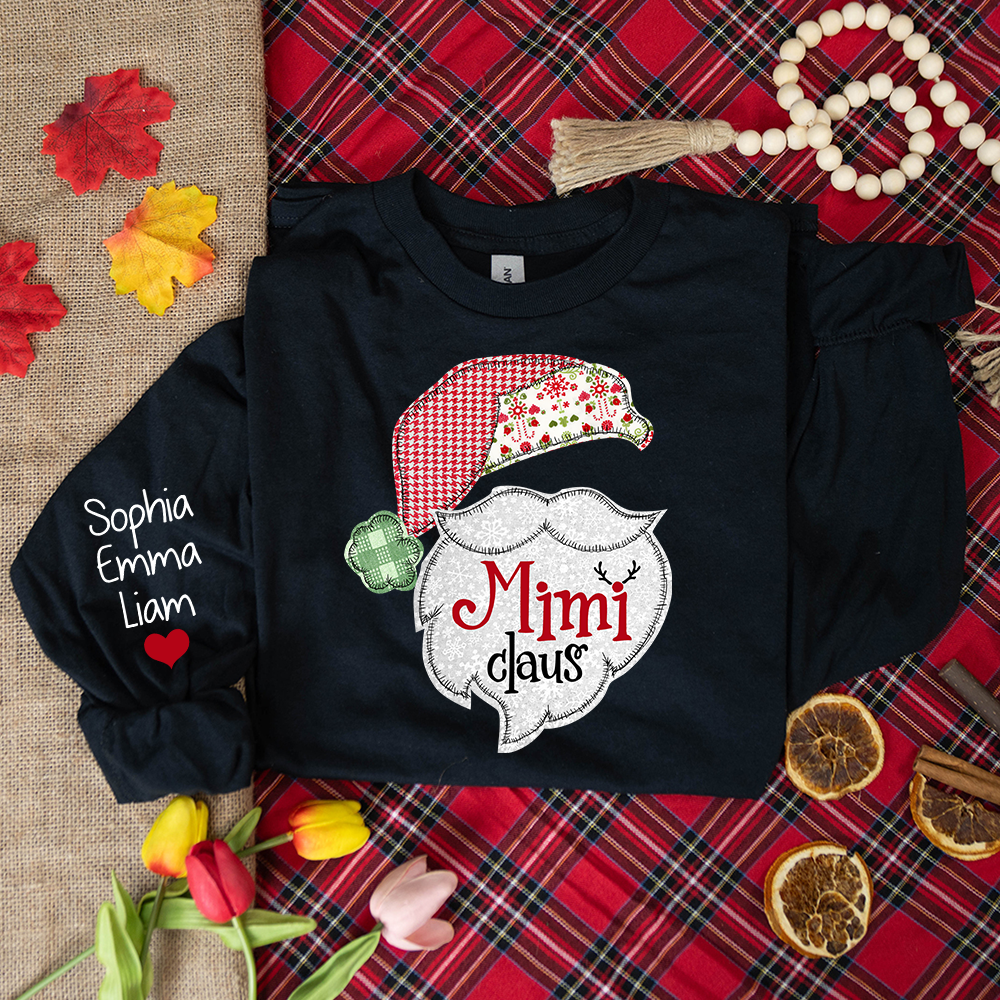 Custom Mimi Claus Christmas With Grandkids Longsleeve